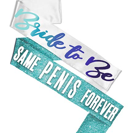 Bride to Be Ombre & Sam Pen*s Light Aqua Blue Sparkle Sash - Set of 2