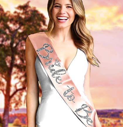 Bride to Be with Diamond Silver Glitter Sash Bachelorette Sashes The House of Bachelorette