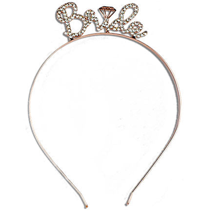  Rose Gold Crown + Bride To Be Sash + Veil Set