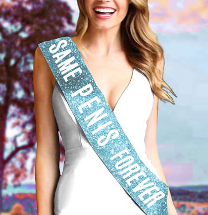 Bride to Be Ombre & Sam Pen*s Light Aqua Blue Sparkle Sash - Set of 2