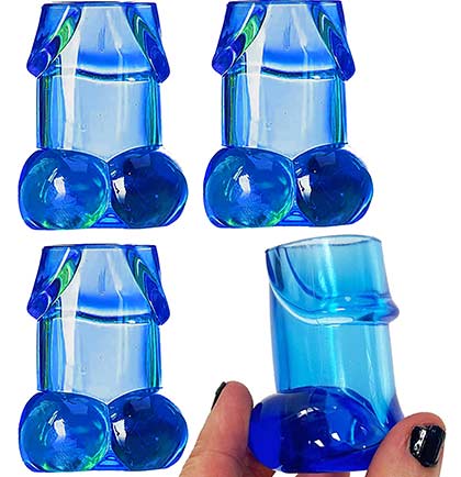 Blue Pecker Shot Glasses Multi Color - Set of 4