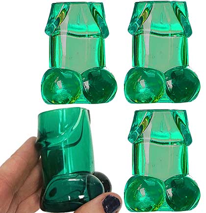 Green Pecker Shot Glasses Multi Color - Set of 4