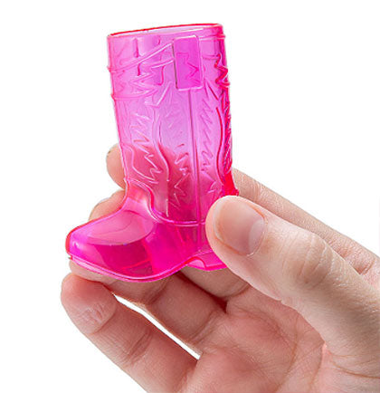 Pink Plastic Western Boot Shaped Shot Glass