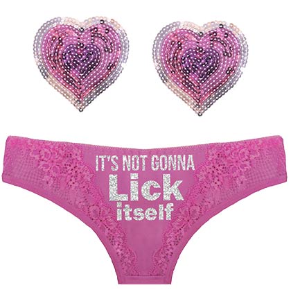 It's Not Going To Lick Itself Silver Glitter Lace Panty