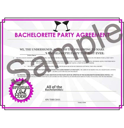 Free Bachelorette Party Printables | Bachelorette Party Agreement | The ...