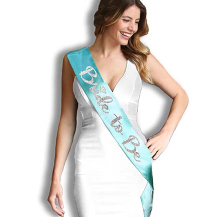 Bride to Be with Diamond Silver Glitter Sash, Bachelorette Sashes