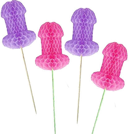 Pink and Purple Penis Straws