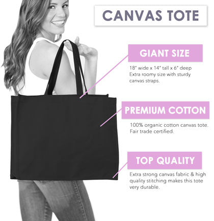 Extra Large Canvas Tote Black