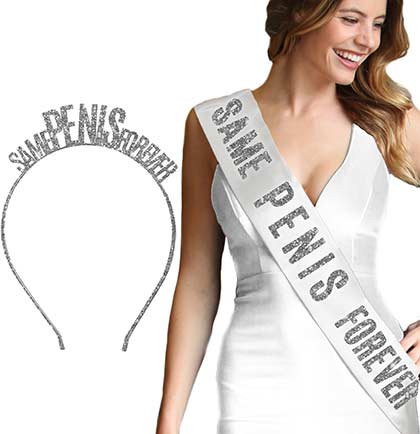 Same Pen*s Forever Silver Headband & Sash Set