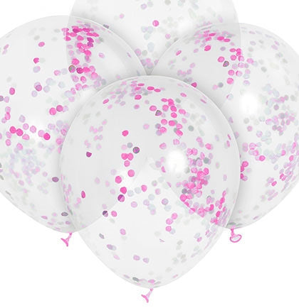 Pink Confetti Party Balloons - Set of 6