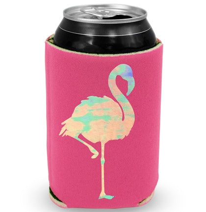 Custom Flamingo Can Cooler, Slim Can Holder, Last Flamingle