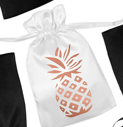Pineapple Satin Favor Bag - Set of 8