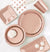 Rose Gold Appetizer Plates - Set of 16