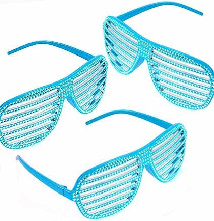 Turquoise Bling Shutter Sunglasses - Set of 3