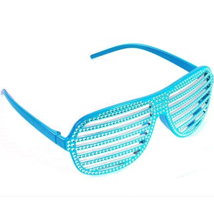 Turquoise Bling Shutter Sunglasses - Set of 3