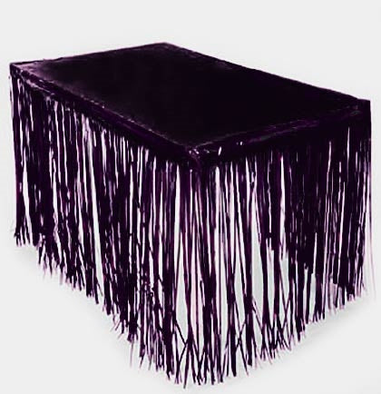 Black fringe table skirt hotsell