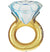 Gold Band Wedding Ring Shaped Mylar Balloon - 26"