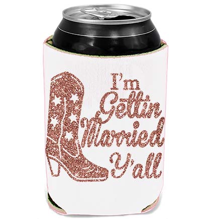 BRIDE Varsity Letter 12 oz Slim Can Koozie Wedding or Bachelorette