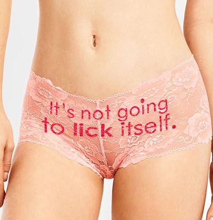 It's Not Going To Lick Itself Pink Glitter Lace Panty