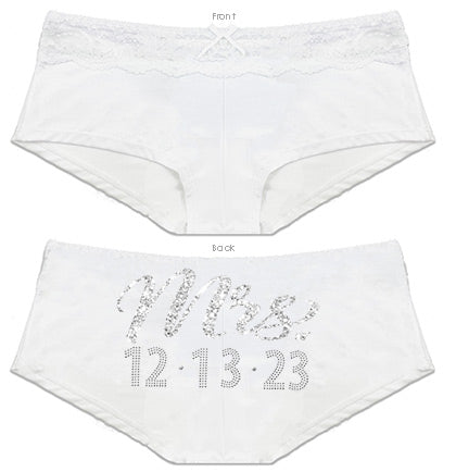 Custom Mrs. Panties, Lingerie Shower Gift, Wedding Lingerie