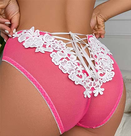 White It's Not Gonna Lick Itself Lace Stretch Thong Panty