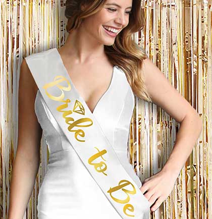 Gold bridal clearance sash