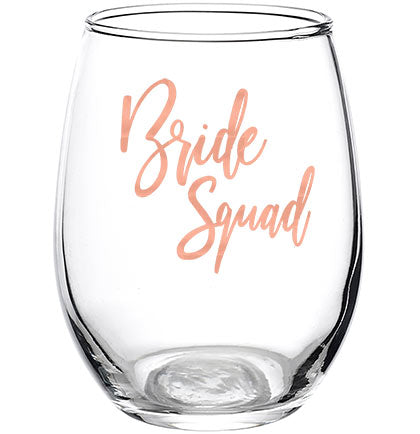 Bride Squad Stemless Wine Glass | Bridesmaid Gift Ideas | The House of ...