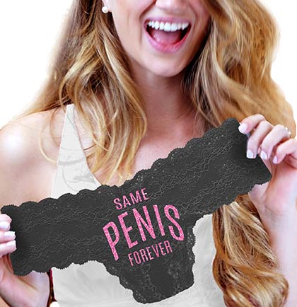 Hot Pink Same Pen*s Forever Bikini Lace Inset Panty