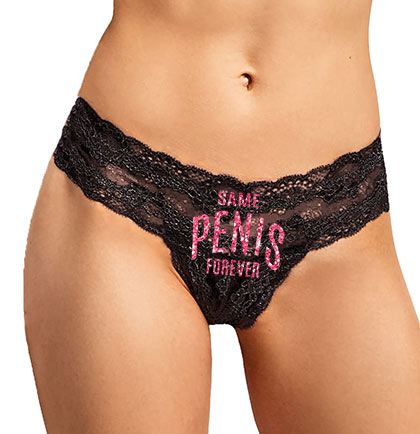 Hello My Name is Drunk Flirty Fun Pink and Black Bikini Panties Sexy  Underwear Lace Trim