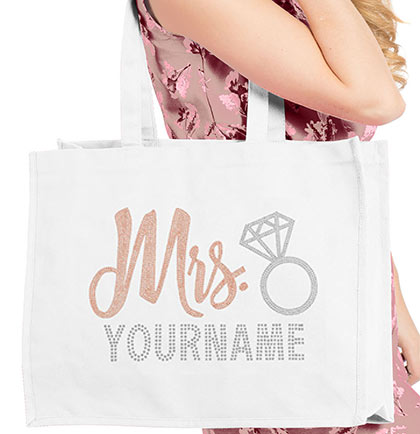 Custom Canvas Tote Bag for Bride, Bridesmaid Heart | Andaz Press