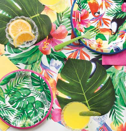 Tropical Palm Leaf Dessert Plate - Set of 8